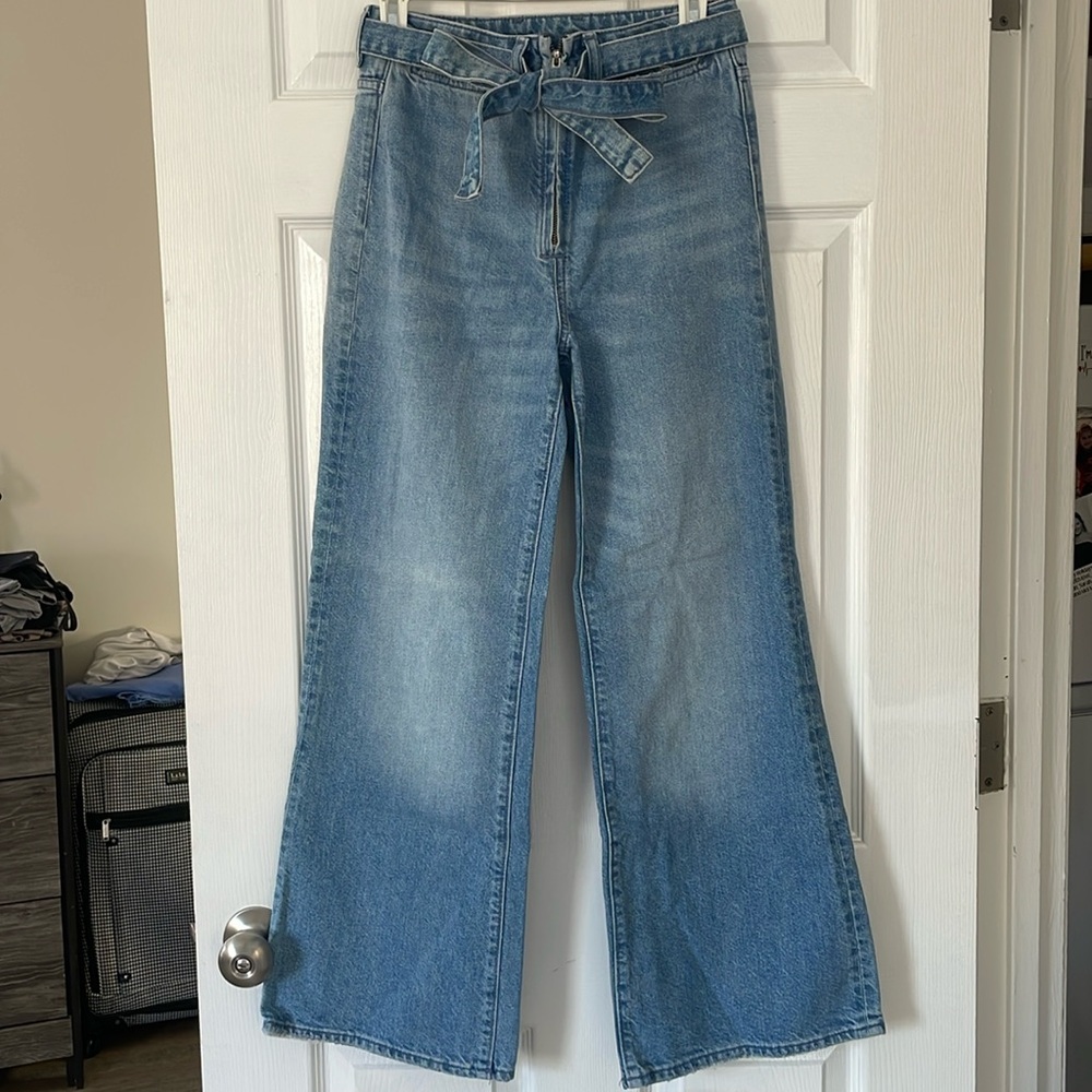 Cute Wide Leg High Waist Denim Jeans
